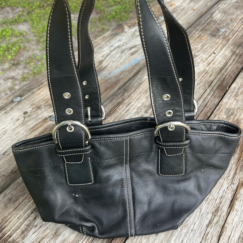 Coach black satchel purse